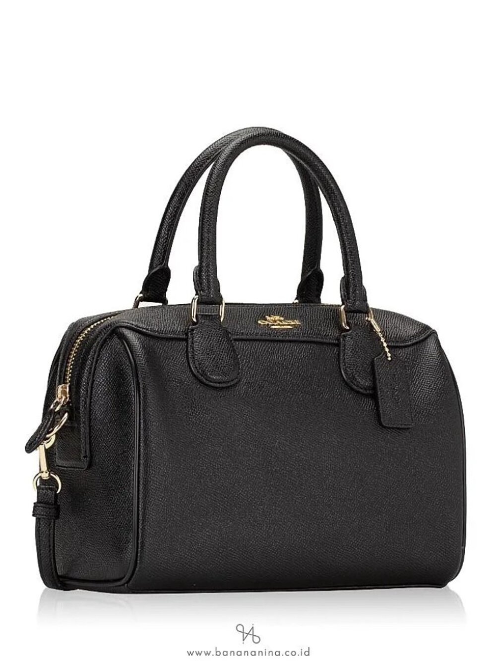 Like New Coach Mini Bennett Black Leather Crossbody Bag Purse
